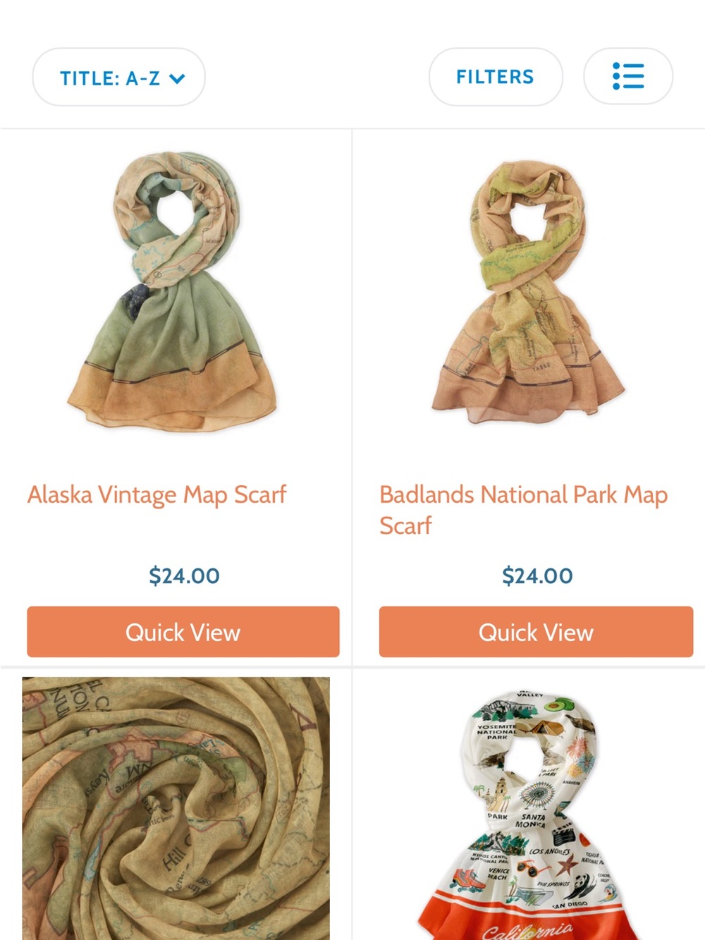 NWT Bryce Canyon Map Print Scarf in Green and Tan - McGovern outdoor